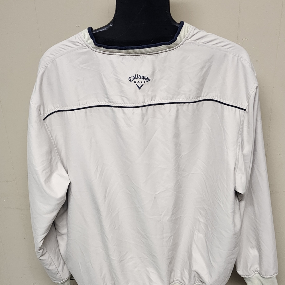 Callaway Golf Sport Men's Large Beige Long Sleeve Pullover Windbreaker - Picture 4 of 9